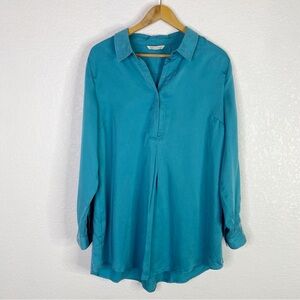 Soft Surroundings Teal Green Blue Tencel Tunic Top